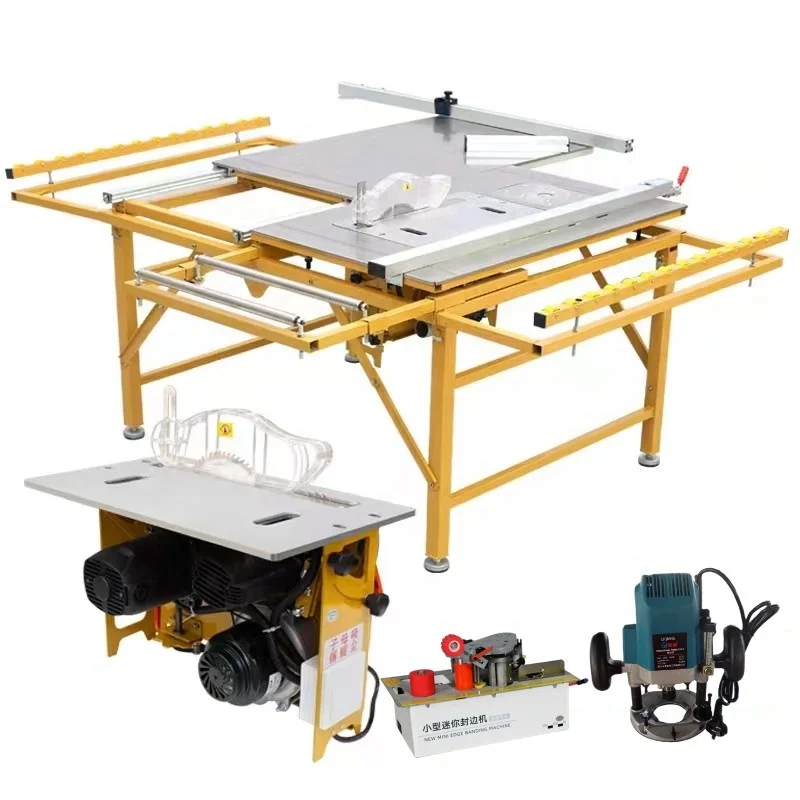 4 in 1 woodworking table set small saw table Portable and foldable sliding table saw factory whole sales cheap price