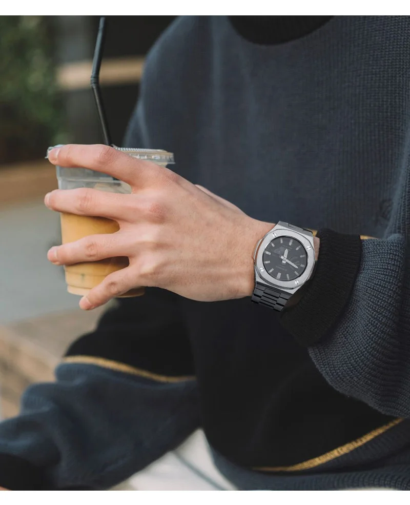 New Design 4th GA-2100/2110 All Metal Bezel Strap Watch Case with Screws DIY Stainless Steel Watch Strap for GSHOCK Mod Kit