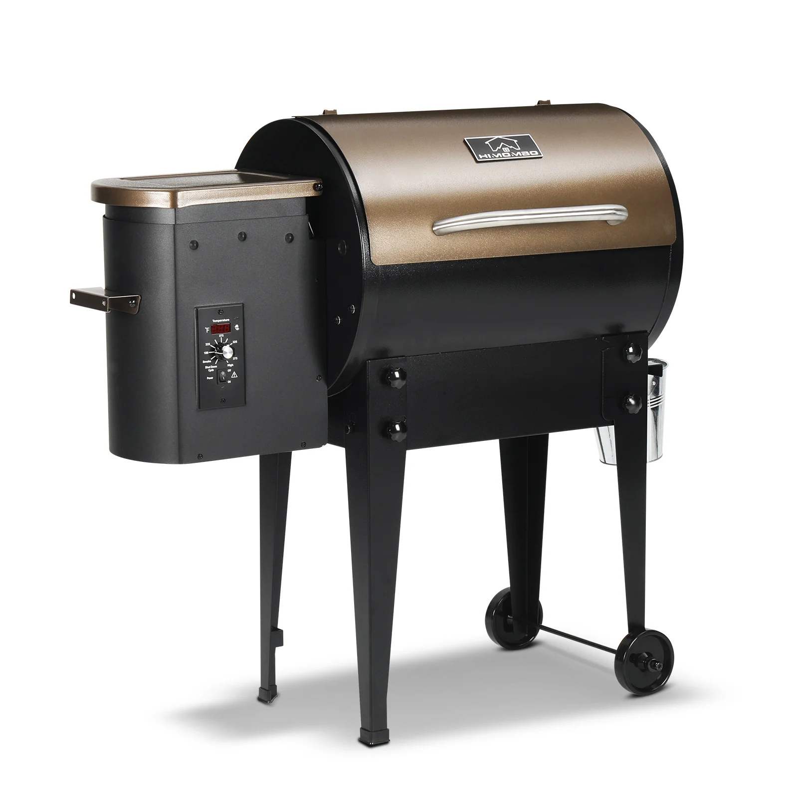 Miire KC456C-BR Unfoldable Legs Wood Pellet Grill Smoker with Electric Digital Control for Backyard BBQ