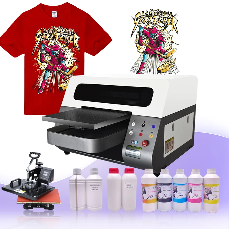 DTG t shirt printing machine A3 Impresoras De Camisetas 6 colors 3d photo effect textile printer use for Fabric printing