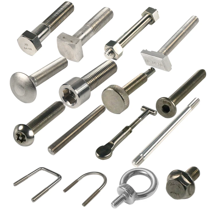 Stainless Steel 304/ 316 Hex Bolts and Nuts Zinc Plated Zinc Plated flange  bolt and carriage bolt