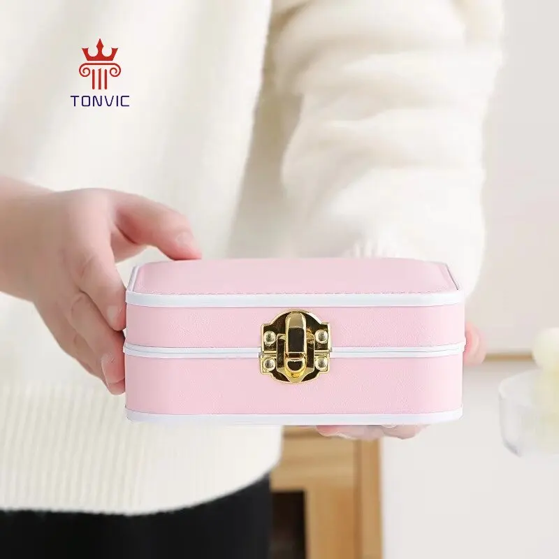 Factory direct Light Luxury High Quality leather  Necklaces Earrings Rings Display Holder Case Large Capacity Jewelry Box