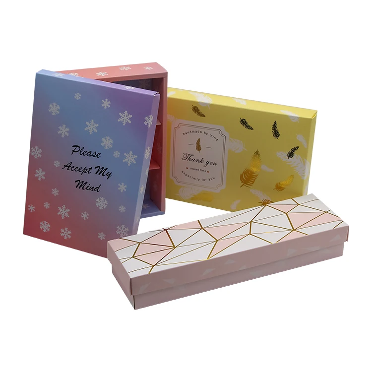 Factory Printing Wholesale Cookie Empty Paper Gift Boxes Custom Size Design Macaroon Puff Chocolate Packaging Box