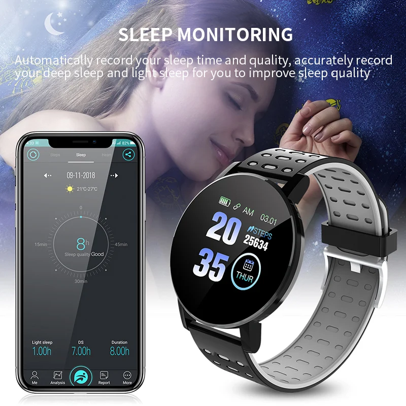 2020  the hottest wholesale 119 Plus 1.3' Color screen Multi-sport Remote photography fitness smart bracelet