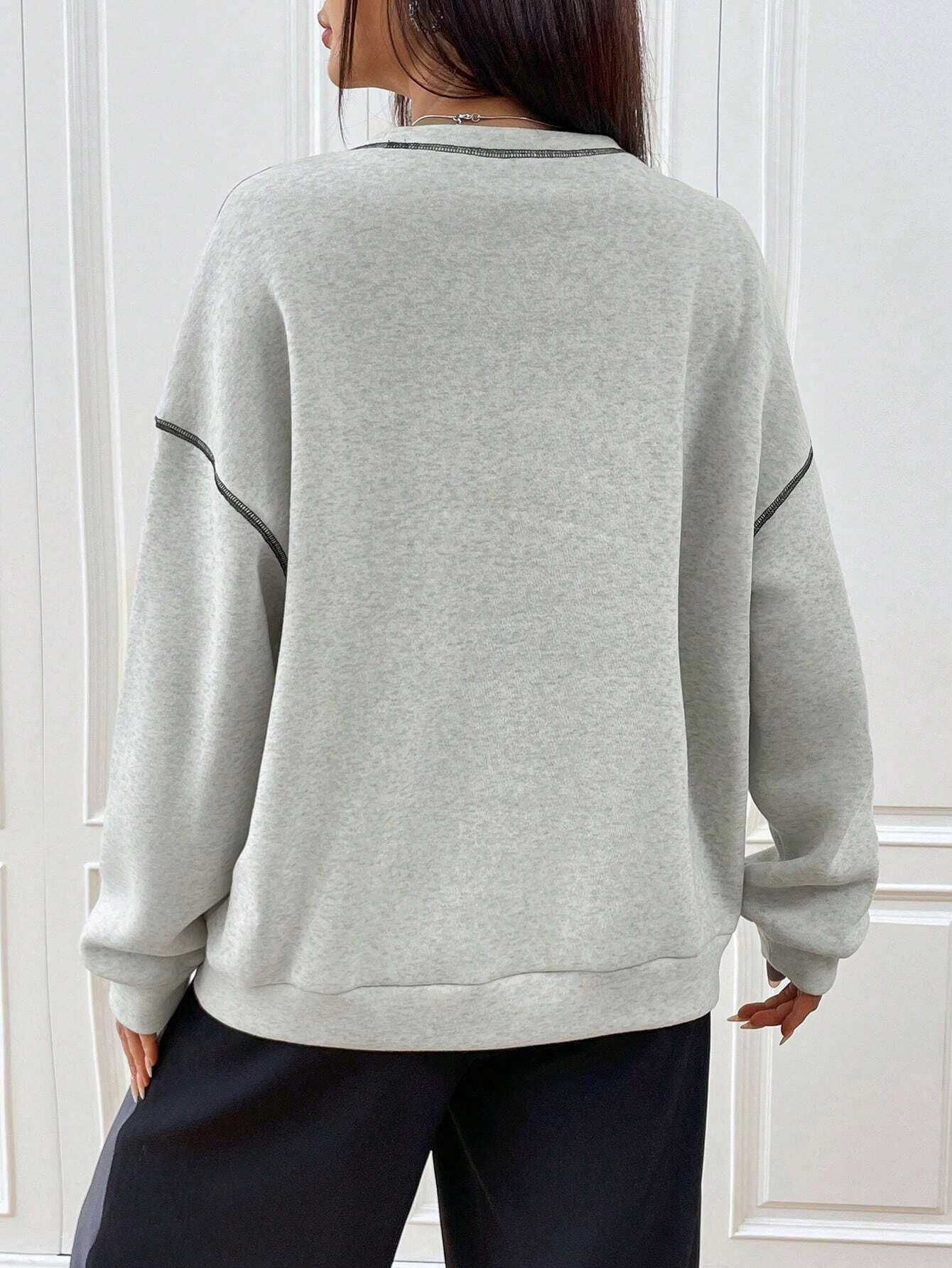 OEM Custom Design Logo High Quality Oversize French Terry Long Sleeves Drop Shoulder Hoodies For Women