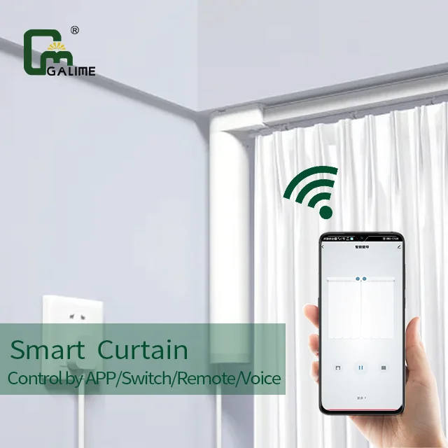 curtain rods for windows 4.2m M1964 smart curtain tuya wifi or zigbee electric motor curtain track for home and office