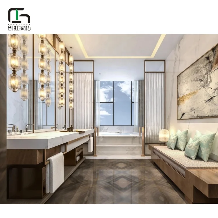 Chuanghong factory custom modern design five star hotel bedroom furniture dubai