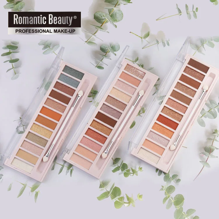 Романтическая красота, 12 цветов, тени для век, макияж глаз, водостойкая минеральная пудра, мерцающие тени для век, палитра для макияжа, косметика