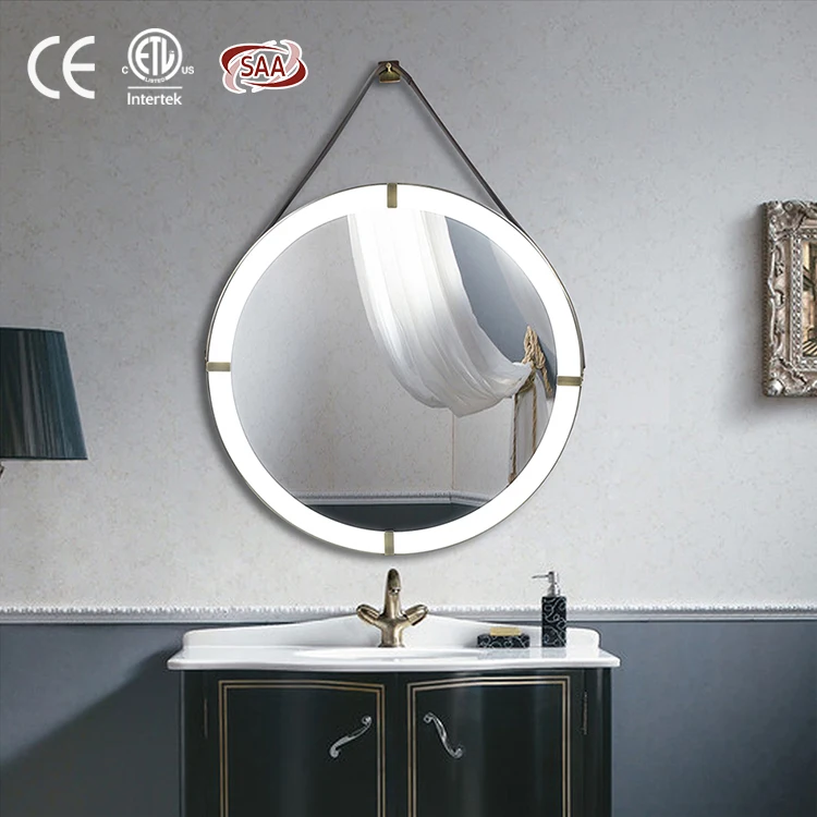 Hot Large Wooden Round Wall Mounted Mirror For Home Decoration