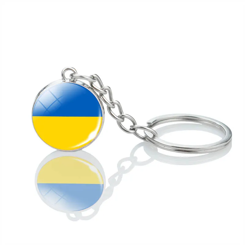 Flag Key Chain 2 cm Glass Ball Key Ring Estonia Latvia Lithuania Belarus Russia Ukraine Moldova Europe Souvenir Pendant Gift