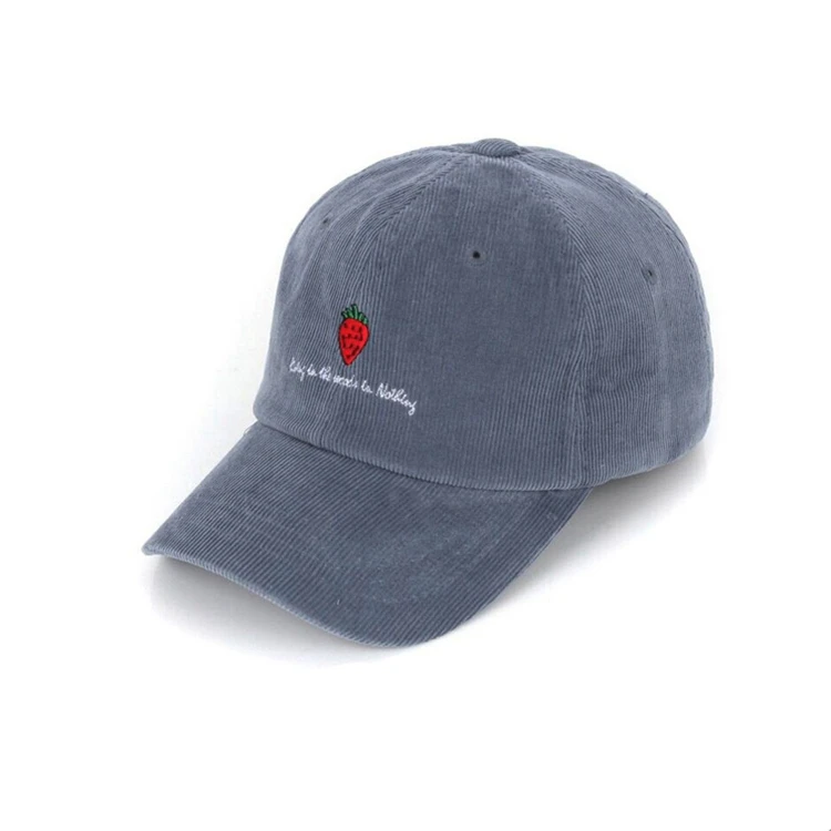 High Quality Custom Embroidered Corduroy Baseball Cap