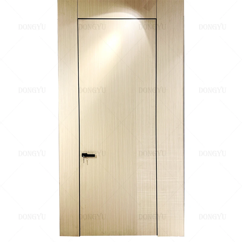 Factory Price Customized Modern Interior Room Wood Sliding Hidden Pocket Door Luxury Walnut Solid Wood Pocket Flush Door