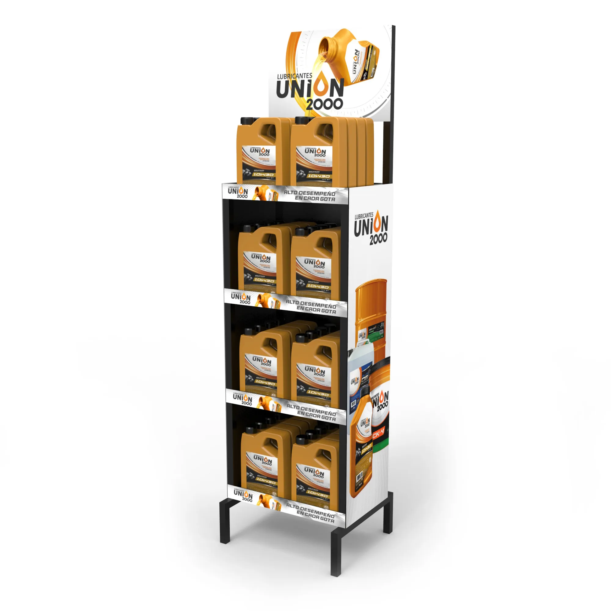 Metal Flooring Stand castrol oil display stand Rack Metal lubricant oil display rack Engine Oil Display Rack for Gas Station