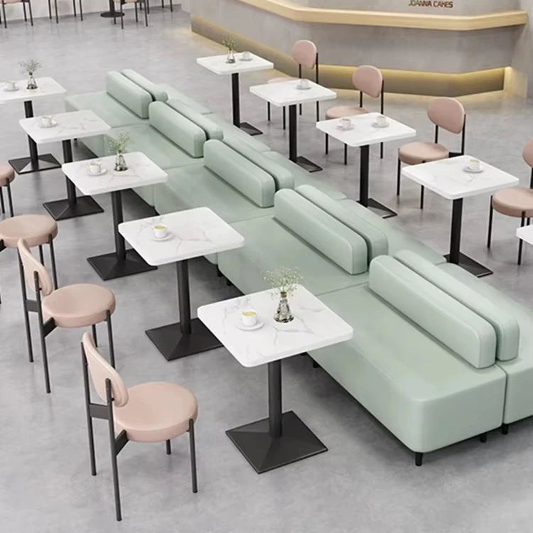Modern Design Restaurant Furniture For Coffee Shop Customized Seating Fast Food Restaurant Sofa Booth Hot Sale Chair And Table
