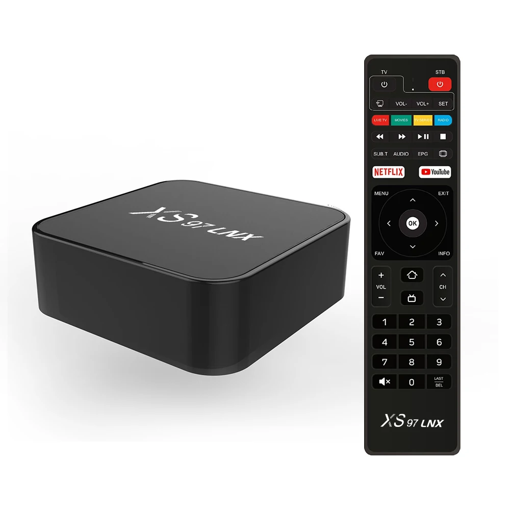 Low Price Wholesale XS97 LNX Wi-Fi 2.4GHz 10bit HDR 1+8GB Linux 4.9 1gb 8gb linux iptv box With custom private label