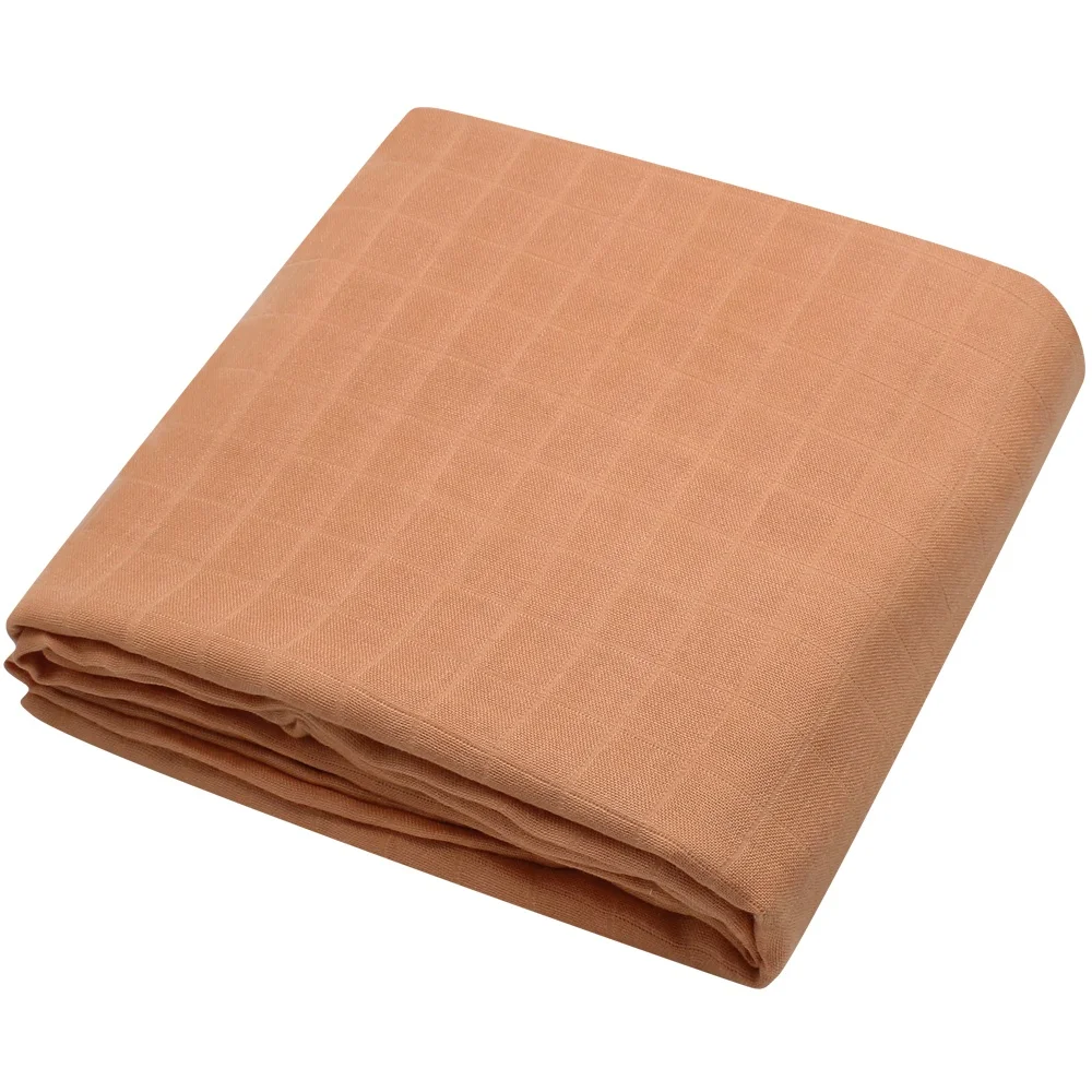Custom Solid Color  Cotton  Bamboo Newborn Baby Newborn Plain Swaddle Blanket Wrap Muslin