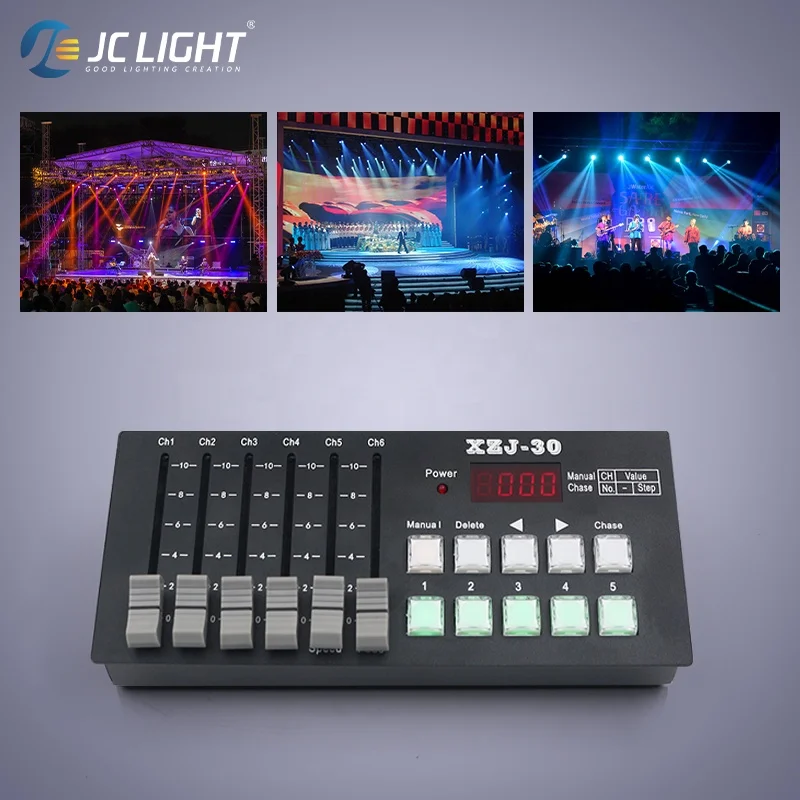 Профессиональный Dj мини светодиодные лампы XZJ 30 каналов Dmx512 беспроводной контроллер освещения с приемопередатчиком Затемняющая