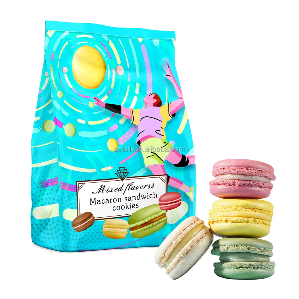 Factory Healthy Macron Cookies Multiple Flavours Crispy Macaron Sandwich Biscuits Cookies