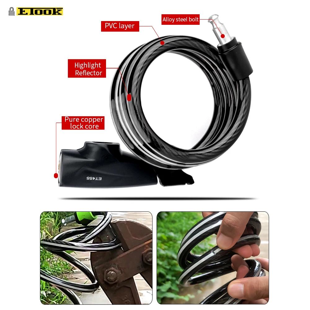 
NEW Small Head Steel Wire Bicycle Cable Lock MTB Bike Cable Lock 