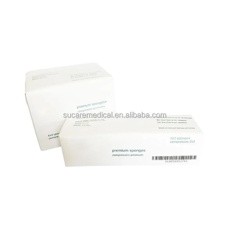 Disposable Non-sterile 4 Ply Medical Nonwoven Gauze 2X2 Dental Non-Woven Sponge