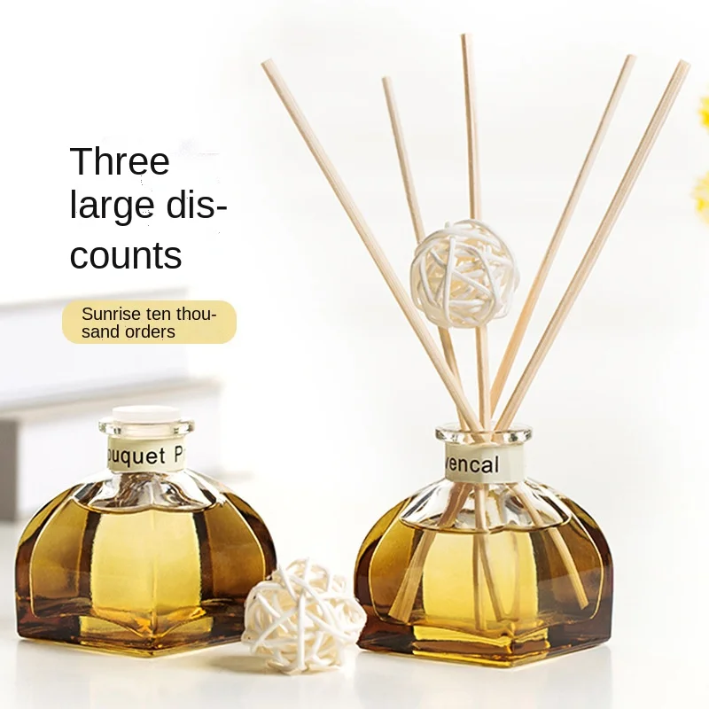 Scent Custom Empty Sola Packaging Double Wall Glass Fragrance Amber Bottle Silver 50ml Reed Diffuser