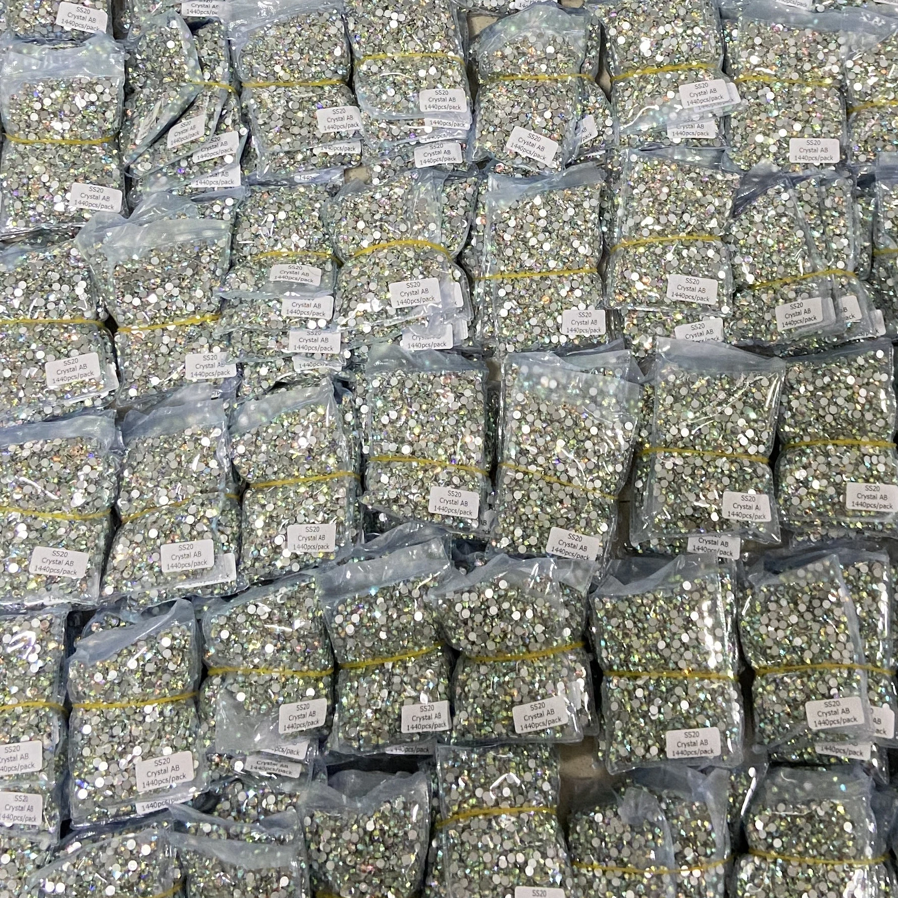 XULIN Accept Customized SS3-SS50 Normal Faceted Flat Back Round Glass Stones Crystal AB Rhinestones In Bulk