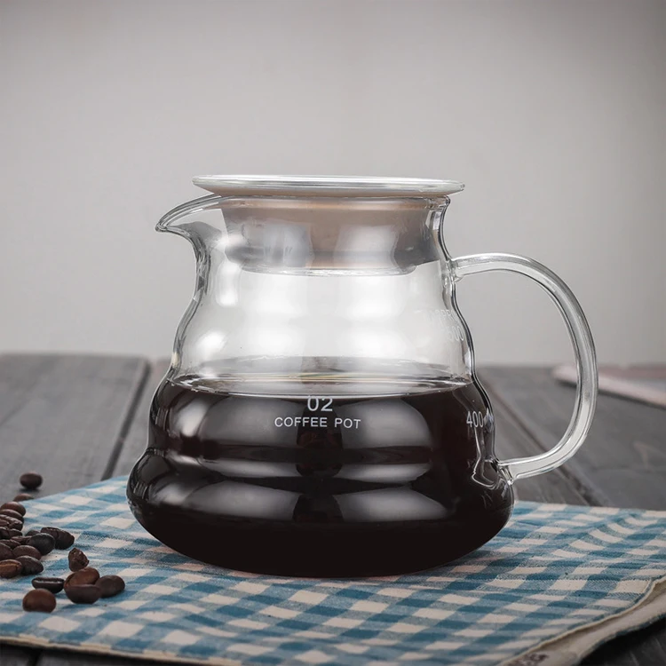 wholesale 300ml 500ml 700ml High borosilicate glass coffee percolator  coffee boiler with Silicone electric coffee pot