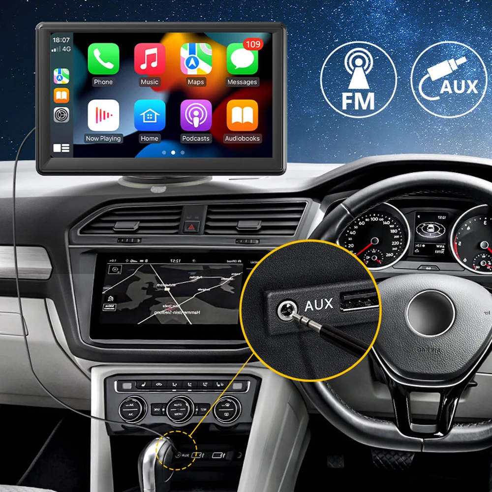 7 Inch Android Car Radio with Wireless Carplay Android Auto Universal Touch Screen Car DVD Player