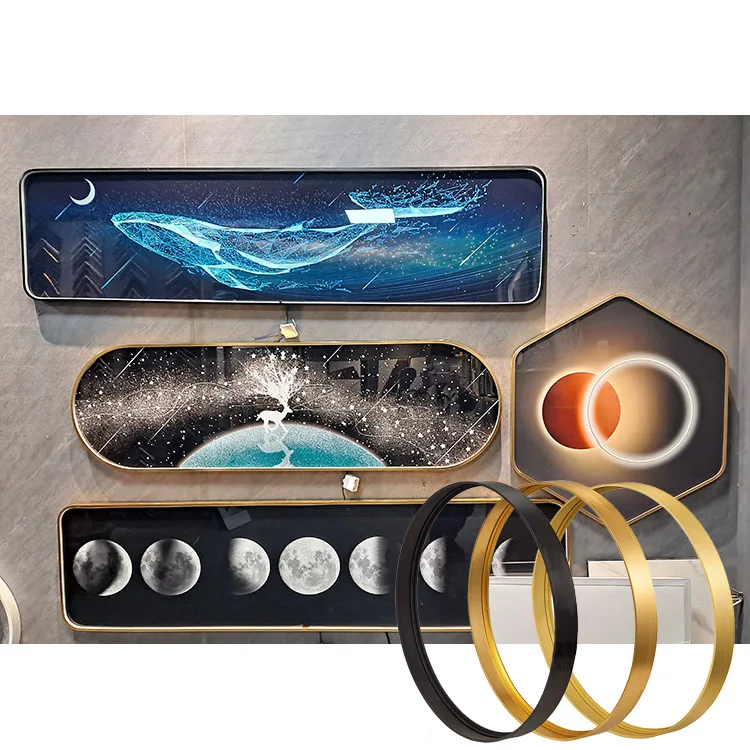 Custom Shape Wood Color Brushed Anodizing Aluminum Thin Edge MP3 Digital Photo Frame Metal Frame Picture Frames Manufacturer