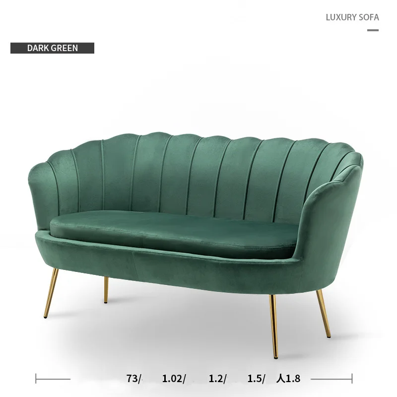 Home Furniture Luxury Modern 2 Seater Sofa Velvet Fabric Love Seat Sofa Bedroom Furniture Sofa Bed Nordic Style Pink White 30PCS