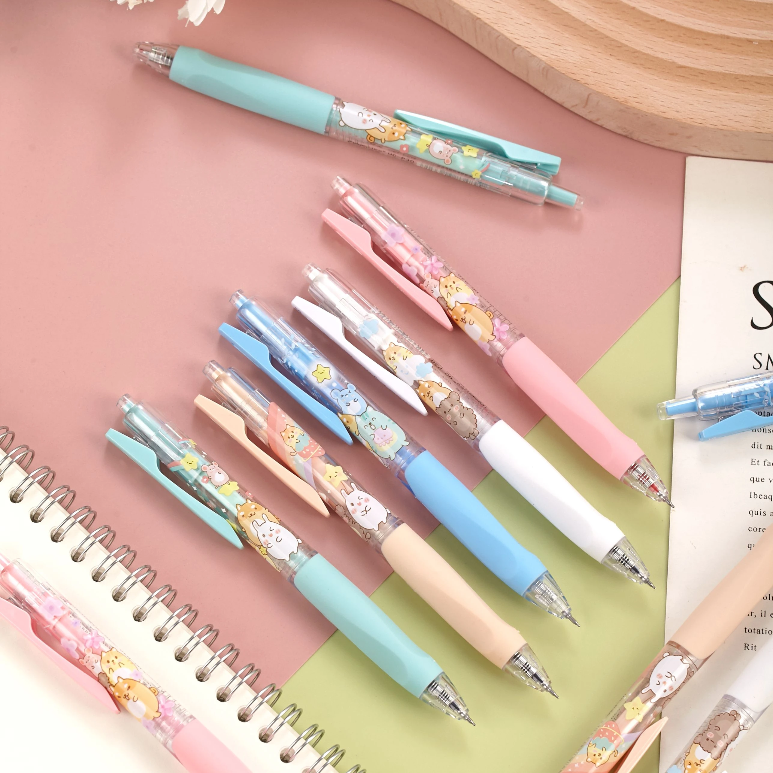 0.5mm Creative Cartoon wholesale cute custom gel pen black retractable Ink  gel  pen Student Exam Pen Kawaii Stationery