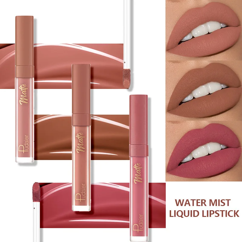 Custom logo 12 Colors Long-Lasting Matte Lip Glaze Non-Stick Cup Mist Lip Mud Lip Gloss