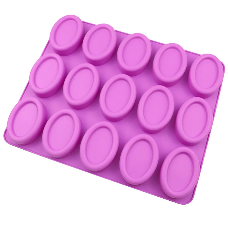 Custom Pink Food Grade 15-series oval silicone cake mold handmade silicone soap mold Reusable Silicone Chocolate Mold