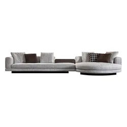 Italy modern leather u l c shape sectional sofa set with wood european design living room furniture luxury big white couch