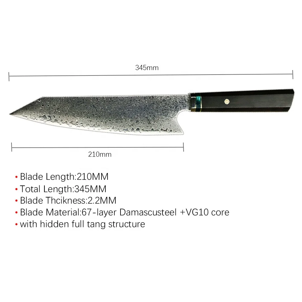  Быстрая доставка дамасский нож шеф-повара kiritsuke японский из дамасской стали ножи Vg-10 Япония Дамасская сталь нержавеющей на