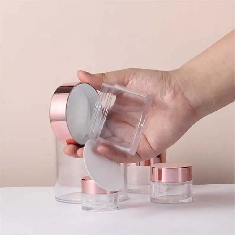 Plastic Cosmetic Cream Jar Blam Lip Scrub Container Pink Gold Lids Acrylic Powder Jars Ail Dip Powder 30ml 60ml 120ml 500ml 16oz