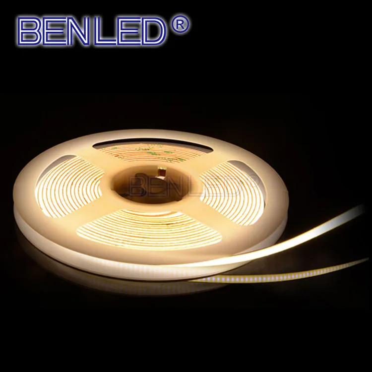 Upgraded High Density LED Tape Ribbon Light DC12V 24V 480leds 8mm IP20 10W/M Dotless RGB Flexible COB LED Strip