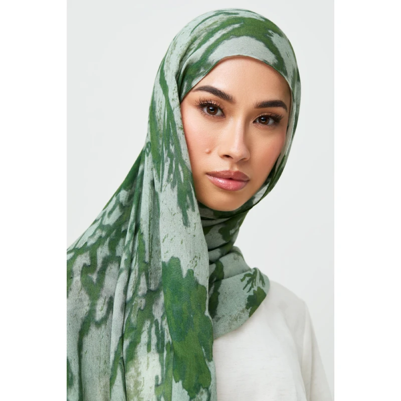FURUI Vela Watercolor Stone MARBLE Printed Modal Hijab Scarves Ombre Marble Soft Rayon Viscose Muslim Women HJAB COTTON Shawl