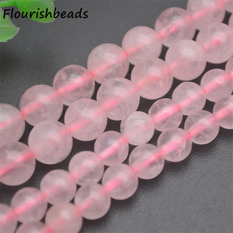 Jewelry Making Supplies Wholesale Natural Gemstone Multi Size 4mm 6mm 8mm 10mm 12mm Round Healing Rose Quartz Stone Loose Beads