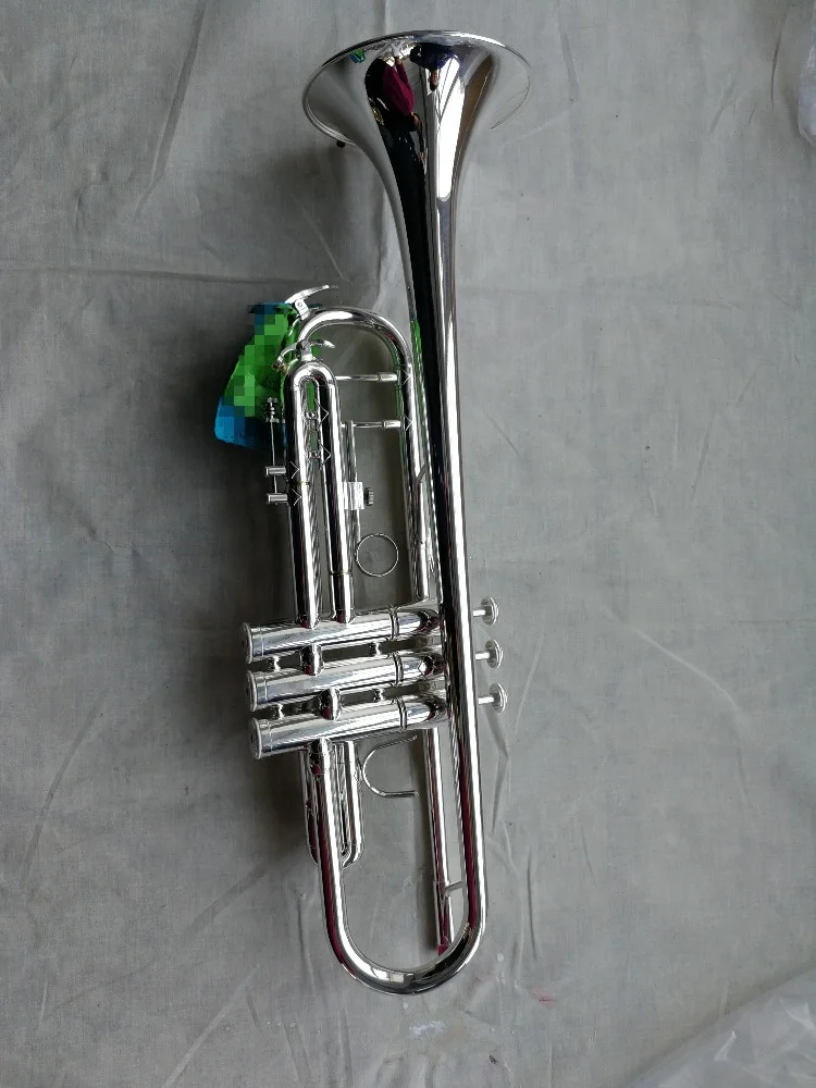 High grade musical instrument Gold Lacquer / Silver plated Bb key Trumpet with yellow brass leadpipe (JTR-270)