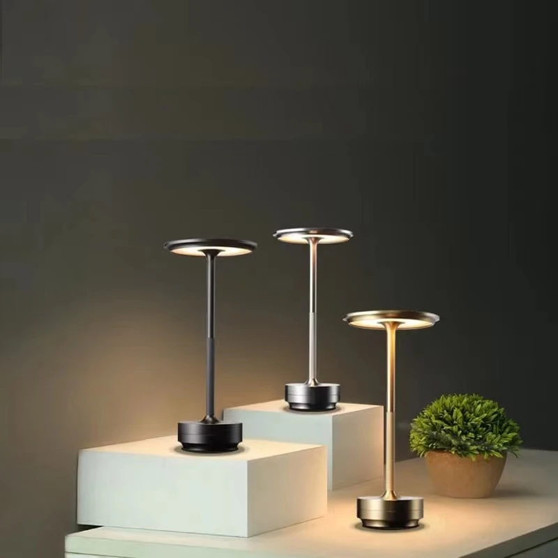 LED Cordless Table Lamps Portable Rechargeable 5000mAh Outdoor Table Lamp 3 Color Stepless Dimmable Battery Powered Lamp