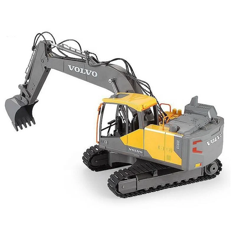 E568-003 1/16 VOLVO лицензированный rc экскаватор с захватом дрели 3 в 1 игрушечный автомобиль подсветкой и звуковым пультом дистанционного управления грузовик