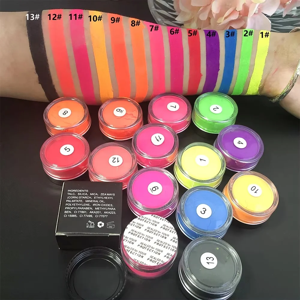Wholesale high pigment eyeshadow cosmetics neon pigment fluorescent pigment eyeshadow