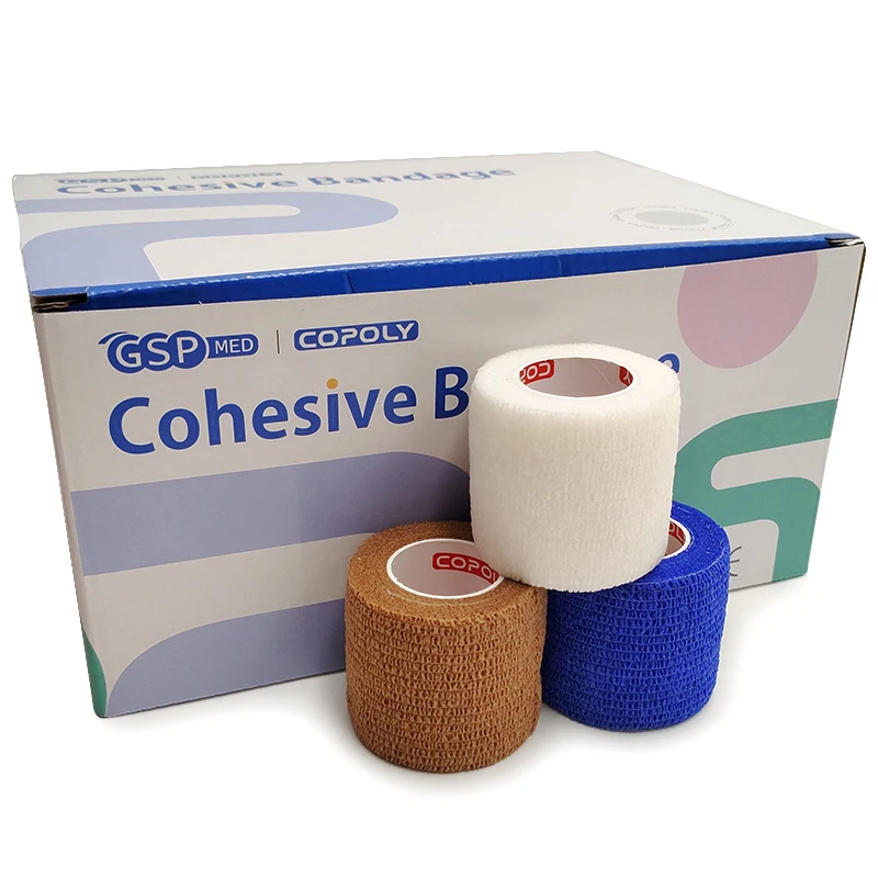 Бандажная эластичная гипоаллергенная высококачественная медицинская когезионная лента, 2x5 ярдов
