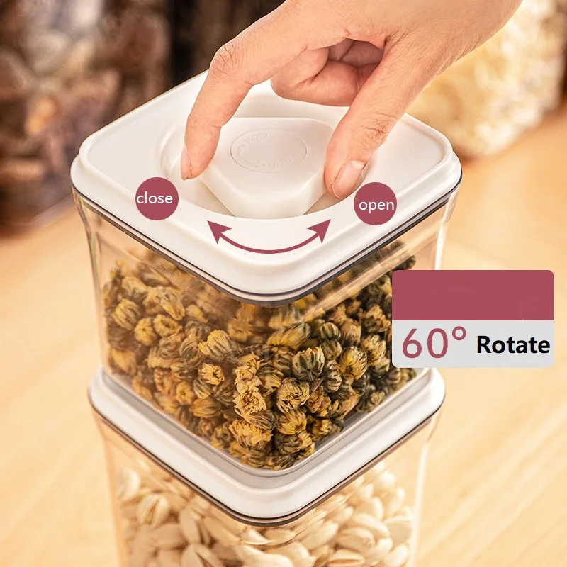 BPA Free Dry Food Plastic Storage Box& Bins Airtight Cereal Food Storage Containers with Rotary Lock Lid