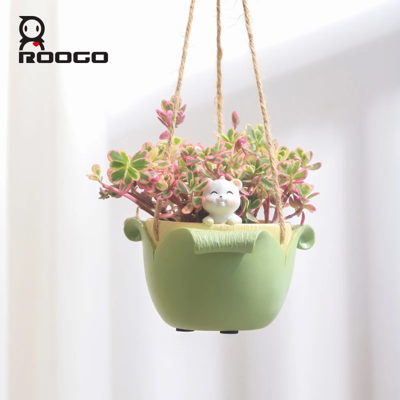 Roogo Corn And Green Mango Shape Hanging Flower Pot Functional Desk Planter Wall Decors