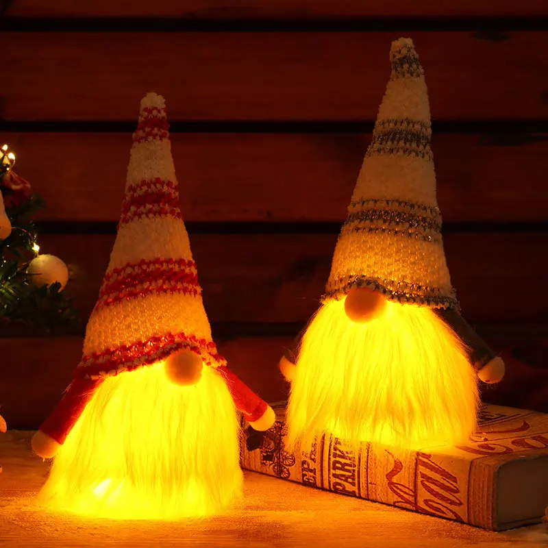 Новые рождественские светящиеся куклы Rudolph безликие украшения окна плюшевые для