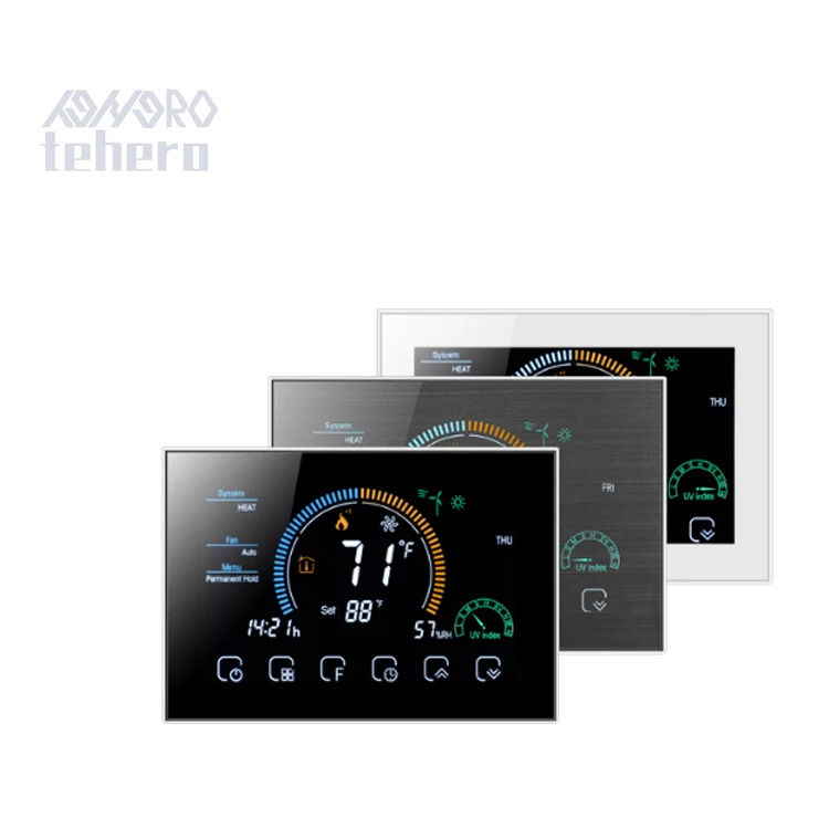 Tuya Smart Air Conditioner Ac LCD Hvac Temperature Control fcu Wifi Thermostat manufacturers