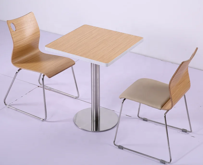 Molded Plywood Chair Metal Table Frame High Quality Dining Room Dining Table Set School Dining Hall Canteen Set Table and Chairs