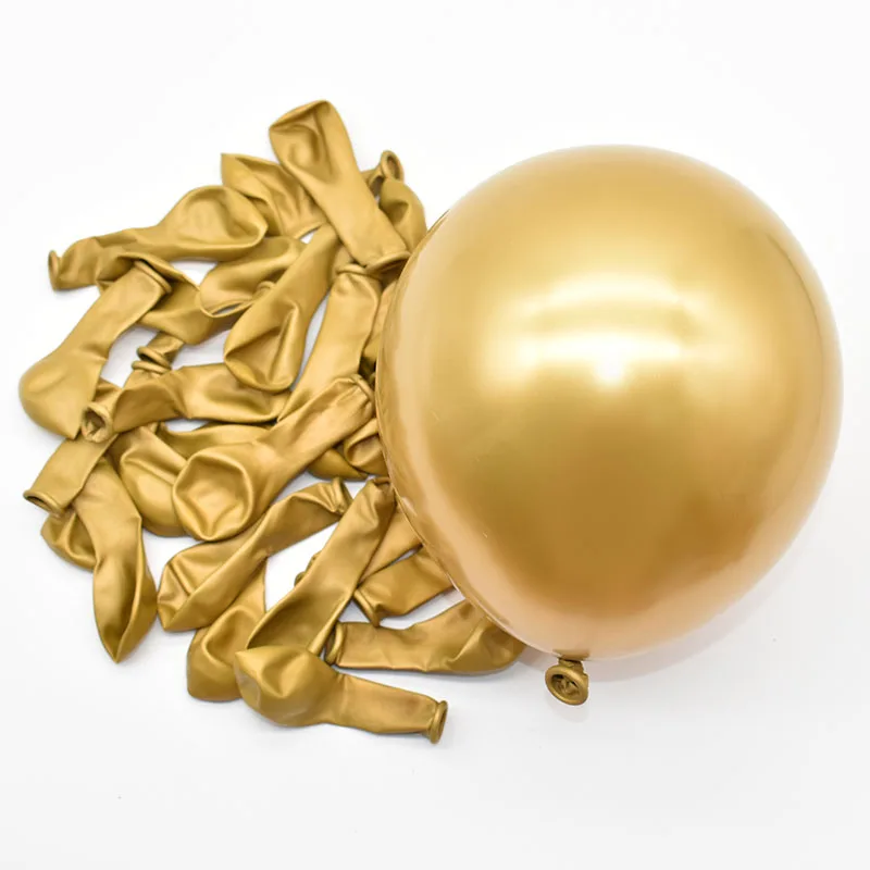 Factory direct sale 5 inch metal balloons round metal color golden latex balloons 100 decorative balloons